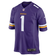 Nike Number 1 Groom Minnesota Vikings Game Jersey Purple