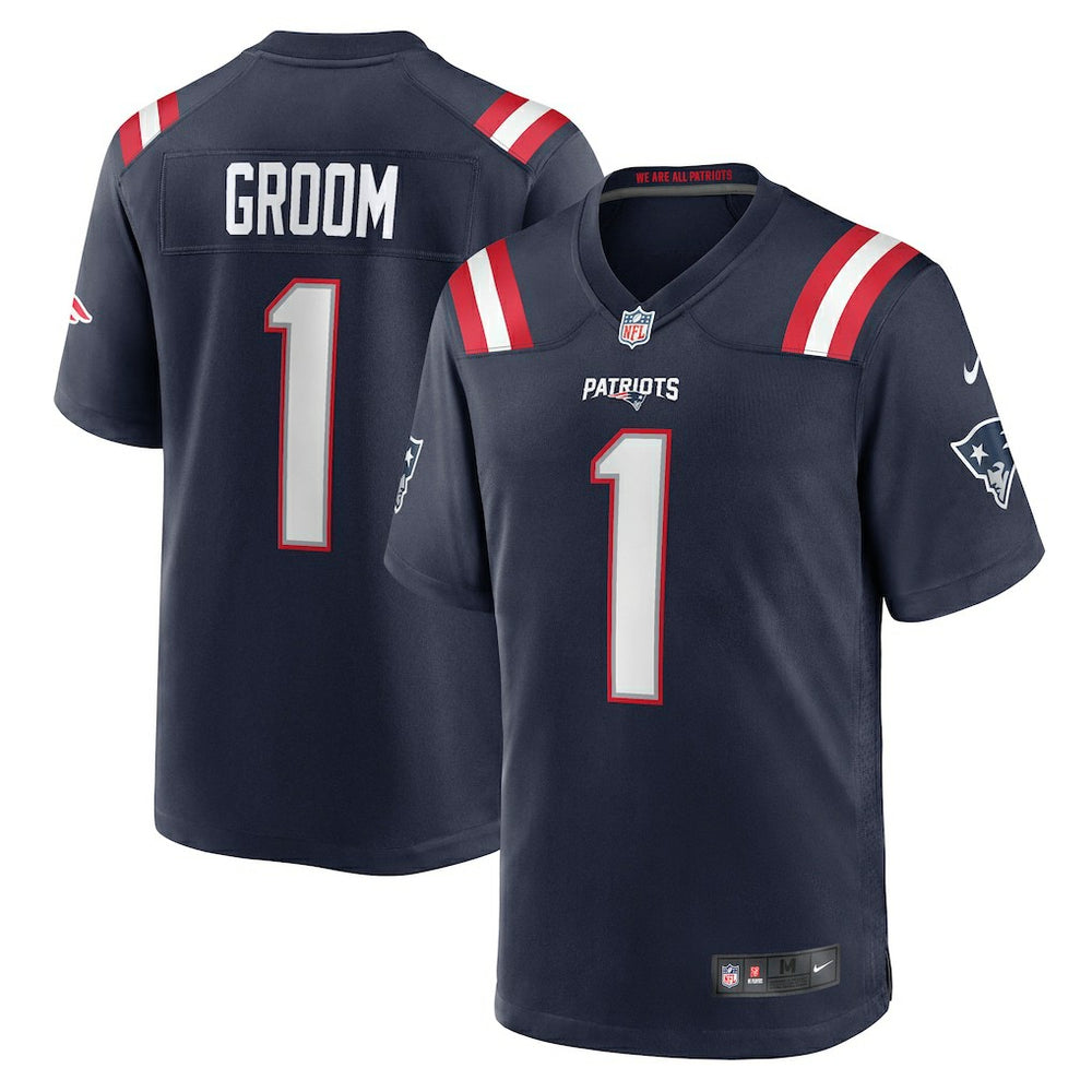 Nike Number 1 Groom New England Patriots Game Jersey Navy