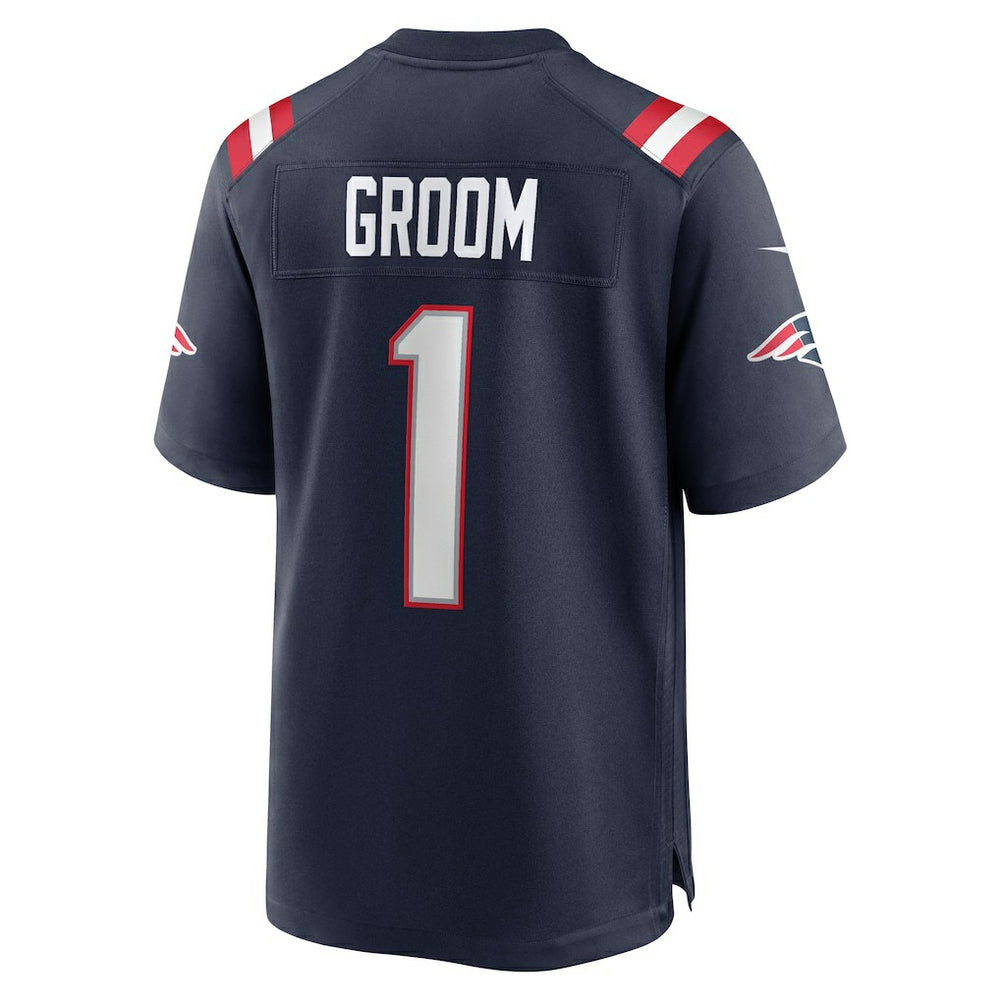 Nike Number 1 Groom New England Patriots Game Jersey Navy
