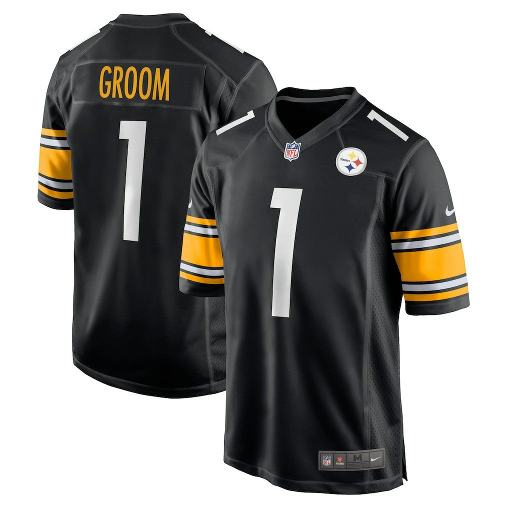 Nike Number 1 Groom Pittsburgh Steelers Game Jersey Black