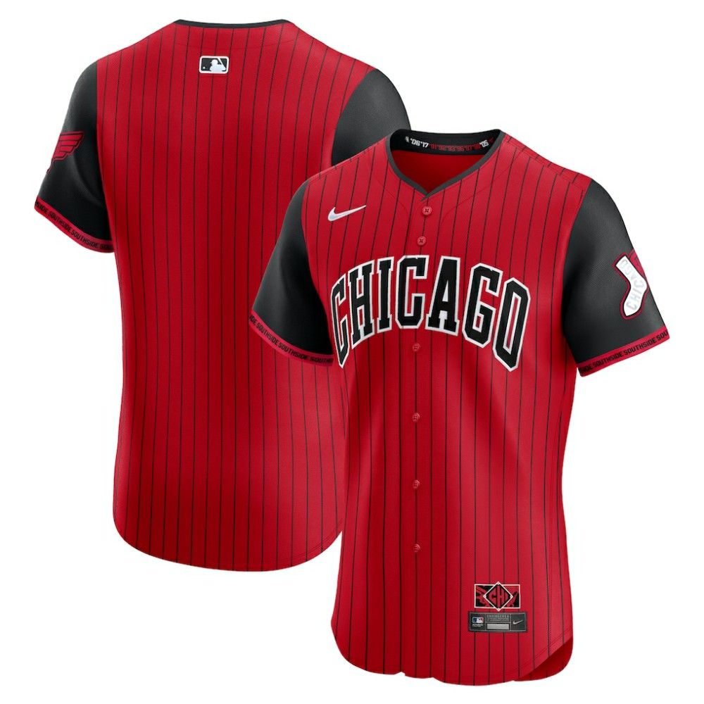 Chicago White Sox Nike 2025 City Connect Elite Jersey - Red/Black - Nike on Sale