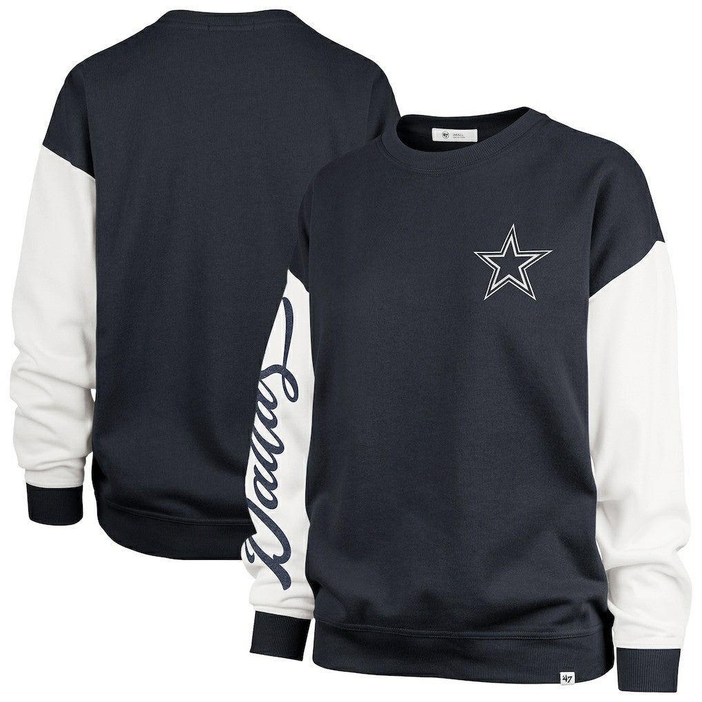 47 brand Dallas Cowboys '47 Women's Double Header Rise Andie Pullover Sweatshirt Blue