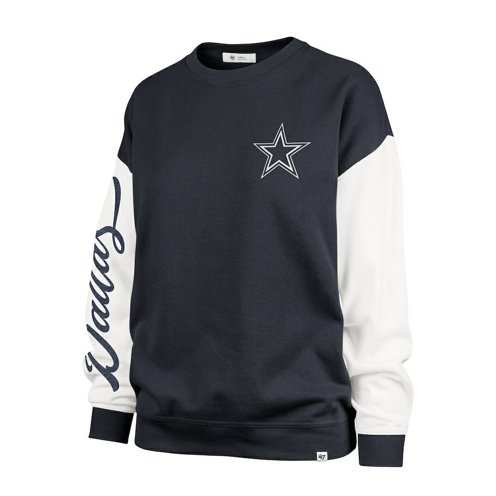 47 brand Dallas Cowboys '47 Women's Double Header Rise Andie Pullover Sweatshirt Blue