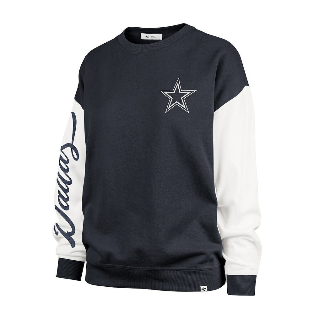 47 brand Dallas Cowboys '47 Women's Double Header Rise Andie Pullover Sweatshirt Blue