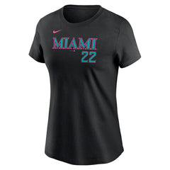 Sandy Alcantara Miami Marlins Nike Women's 2025 City Connect Fuse Name & Number T-Shirt - Black - Nike Lifestyle
