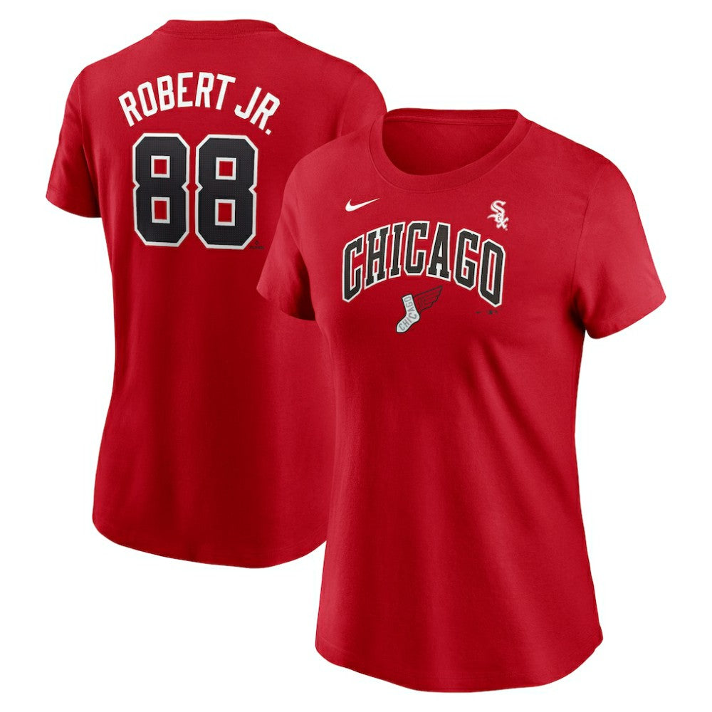 Luis Robert Jr. Chicago White Sox Nike Women's 2025 City Connect Fuse Name & Number T-Shirt - Red - Nike on Sale