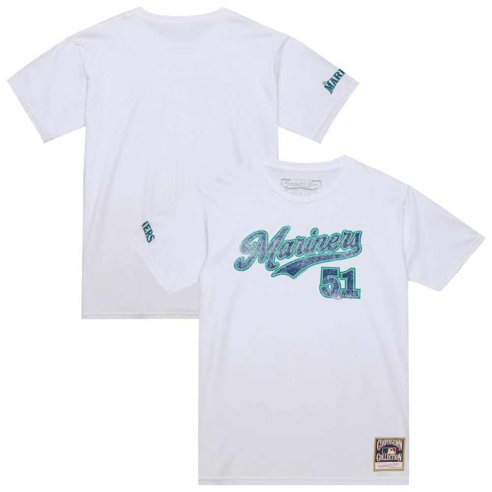 Ichiro Suzuki Seattle Mariners Mitchell & Ness Cooperstown Collection Player T-Shirt - White - Mitchell & Ness Online
