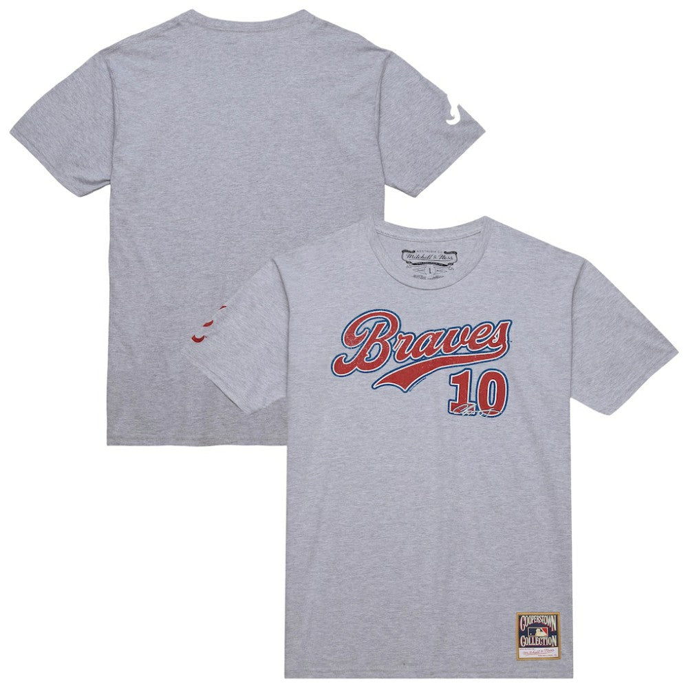 Chipper Jones Atlanta Braves Mitchell & Ness Cooperstown Collection Player T-Shirt - Heather Gray - Mitchell & Ness Online