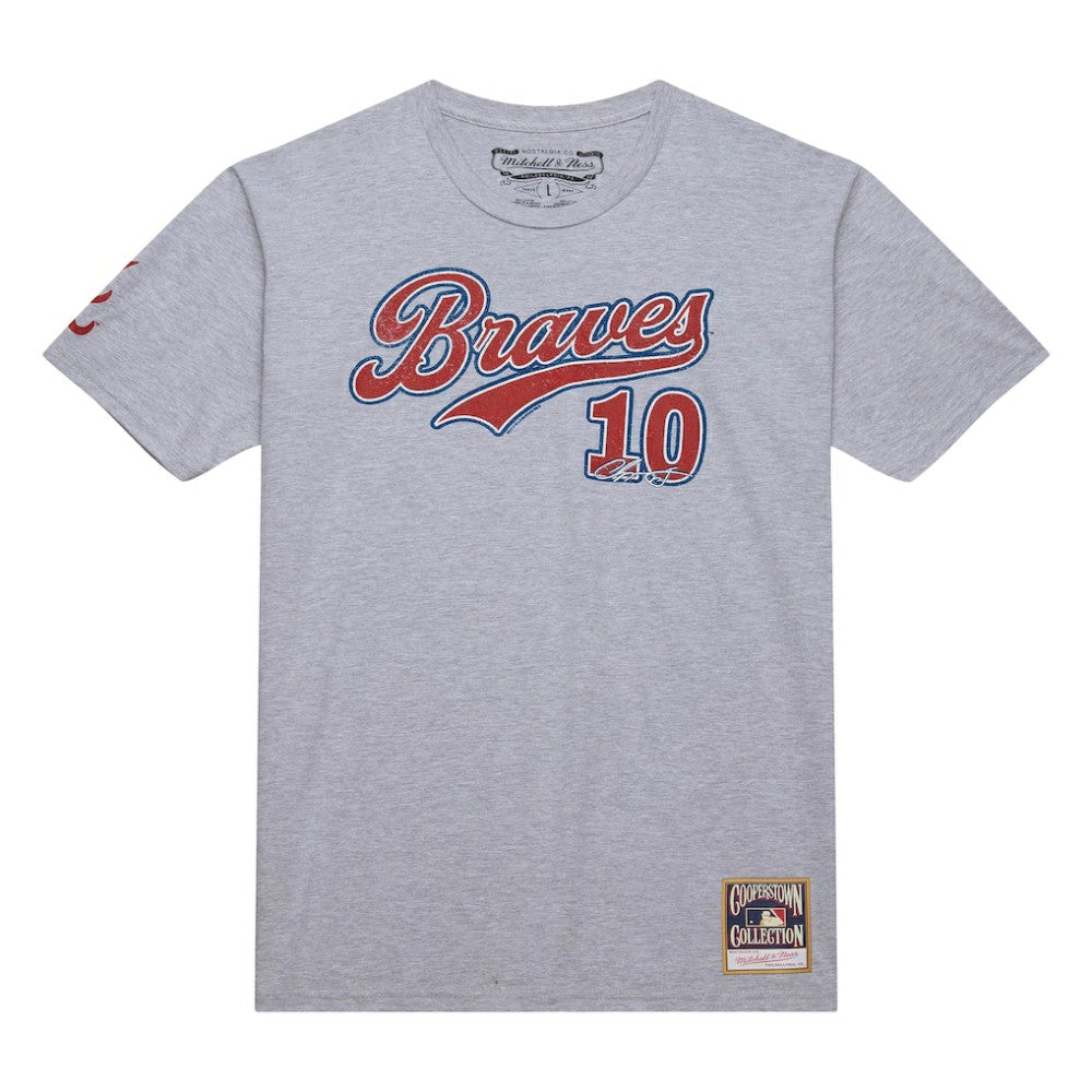 Chipper Jones Atlanta Braves Mitchell & Ness Cooperstown Collection Player T-Shirt - Heather Gray - Mitchell & Ness Online