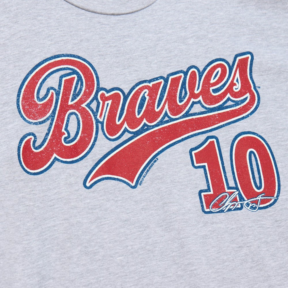 Chipper Jones Atlanta Braves Mitchell & Ness Cooperstown Collection Player T-Shirt - Heather Gray - Mitchell & Ness Online