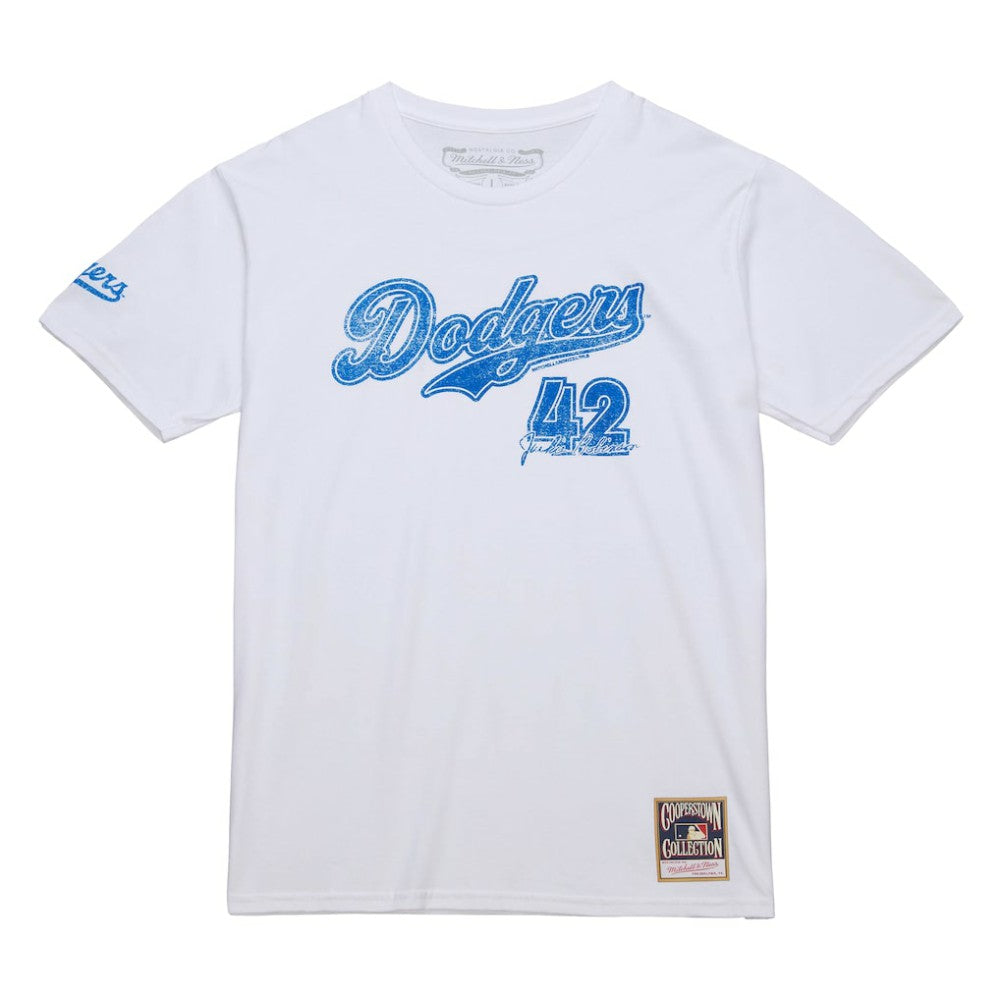 Jackie Robinson Los Angeles Dodgers Mitchell & Ness Cooperstown Collection Player T-Shirt - White - Mitchell & Ness Online