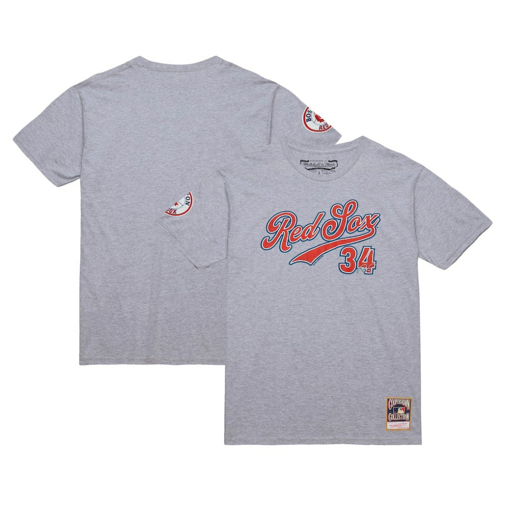 David Ortiz Boston Red Sox Mitchell & Ness Cooperstown Collection Player T-Shirt - Grey Heather - Mitchell & Ness Discount