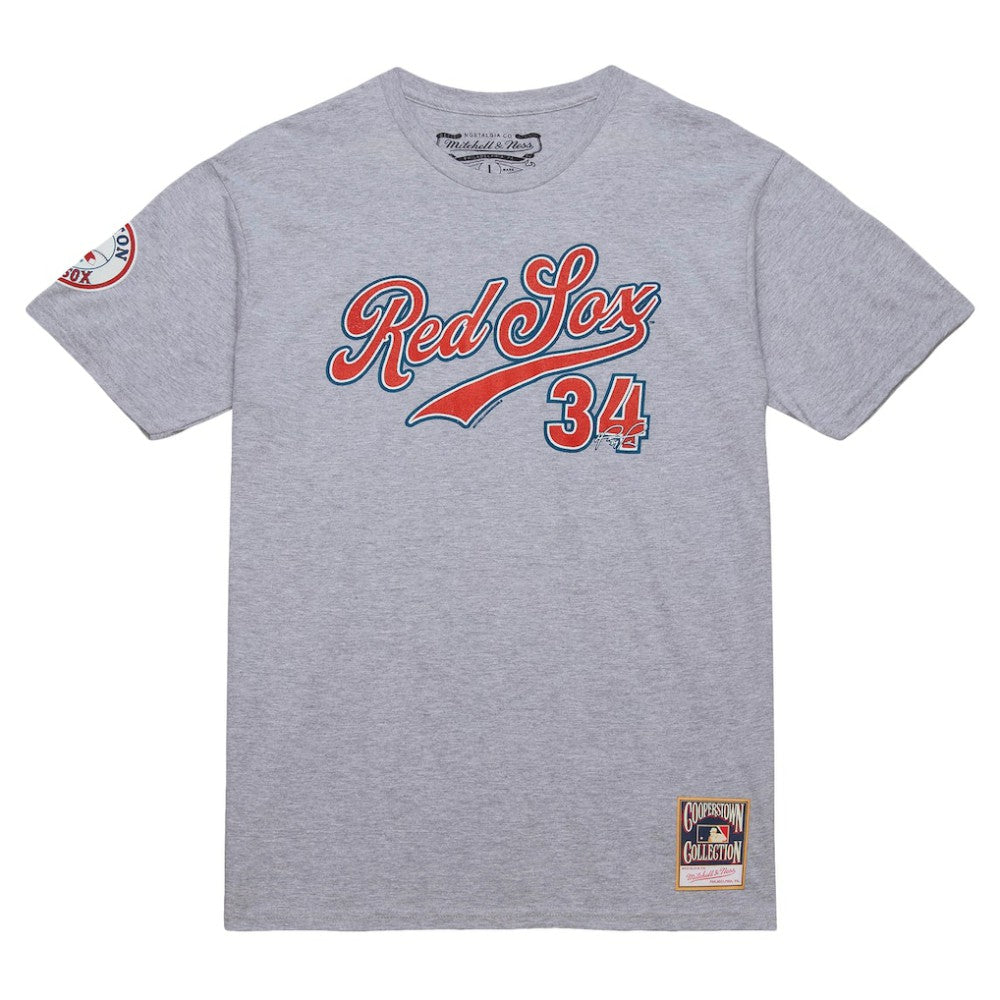 David Ortiz Boston Red Sox Mitchell & Ness Cooperstown Collection Player T-Shirt - Grey Heather - Mitchell & Ness Discount
