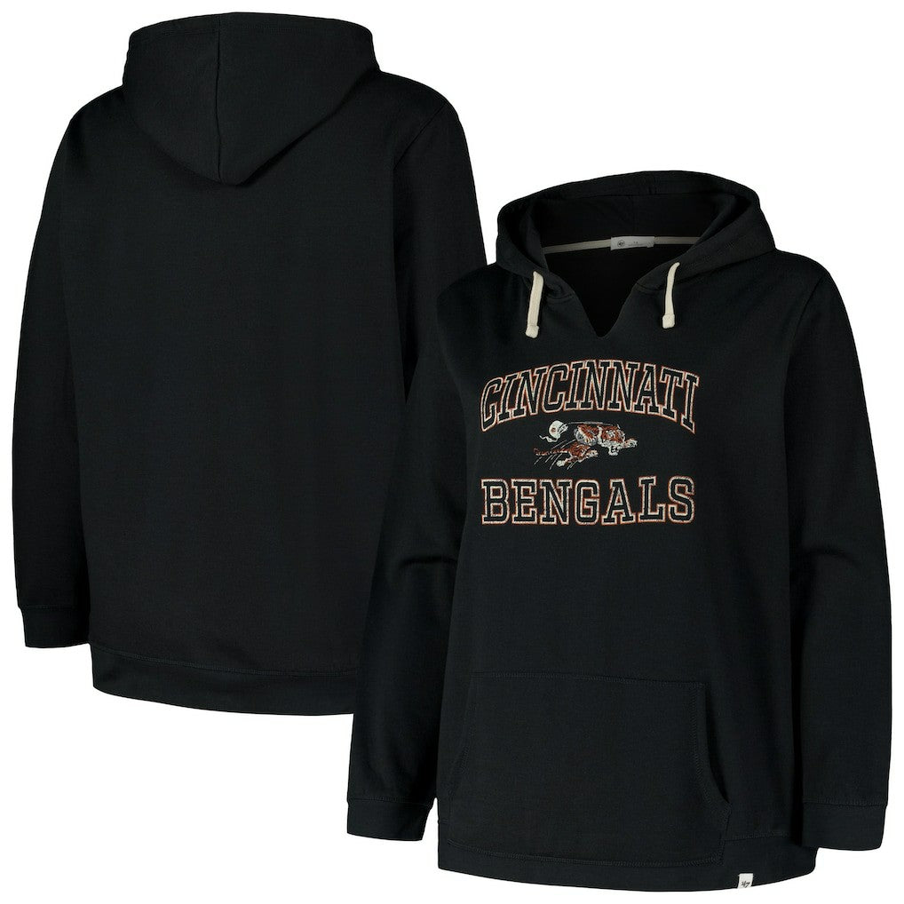 47 brand Cincinnati Bengals '47 Women's Plus Size Clarity Kennedy Pullover Hoodie Black