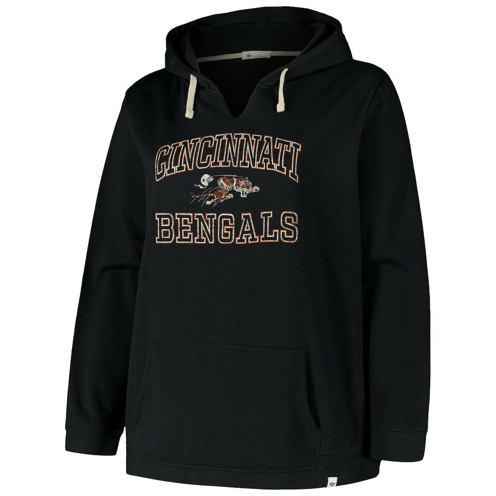 47 brand Cincinnati Bengals '47 Women's Plus Size Clarity Kennedy Pullover Hoodie Black