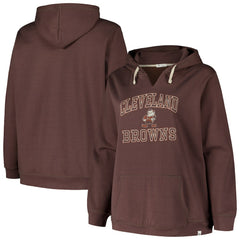 47 brand Cleveland Browns '47 Women's Plus Size Clarity Kennedy Pullover Hoodie Brown