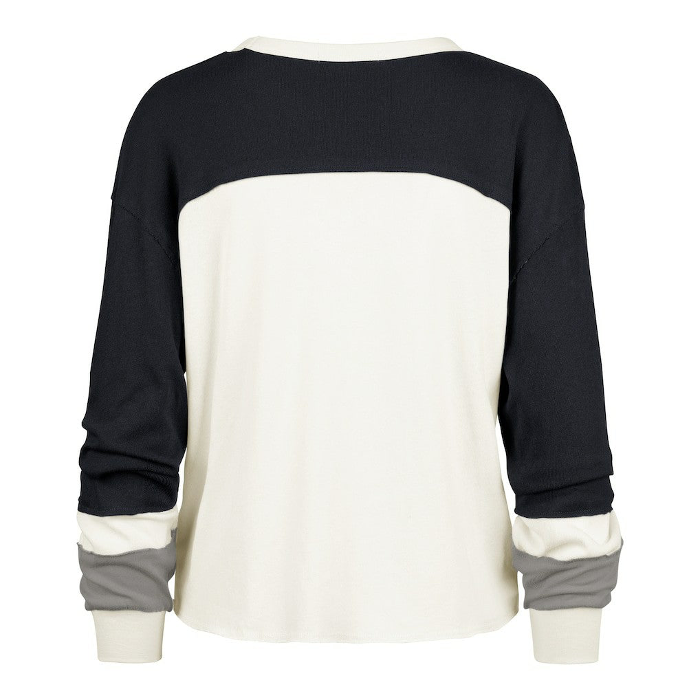 47 brand Dallas Cowboys '47 Women's Plus Size Double Header Curve Toni Long Sleeve T-Shirt Cream/Navy