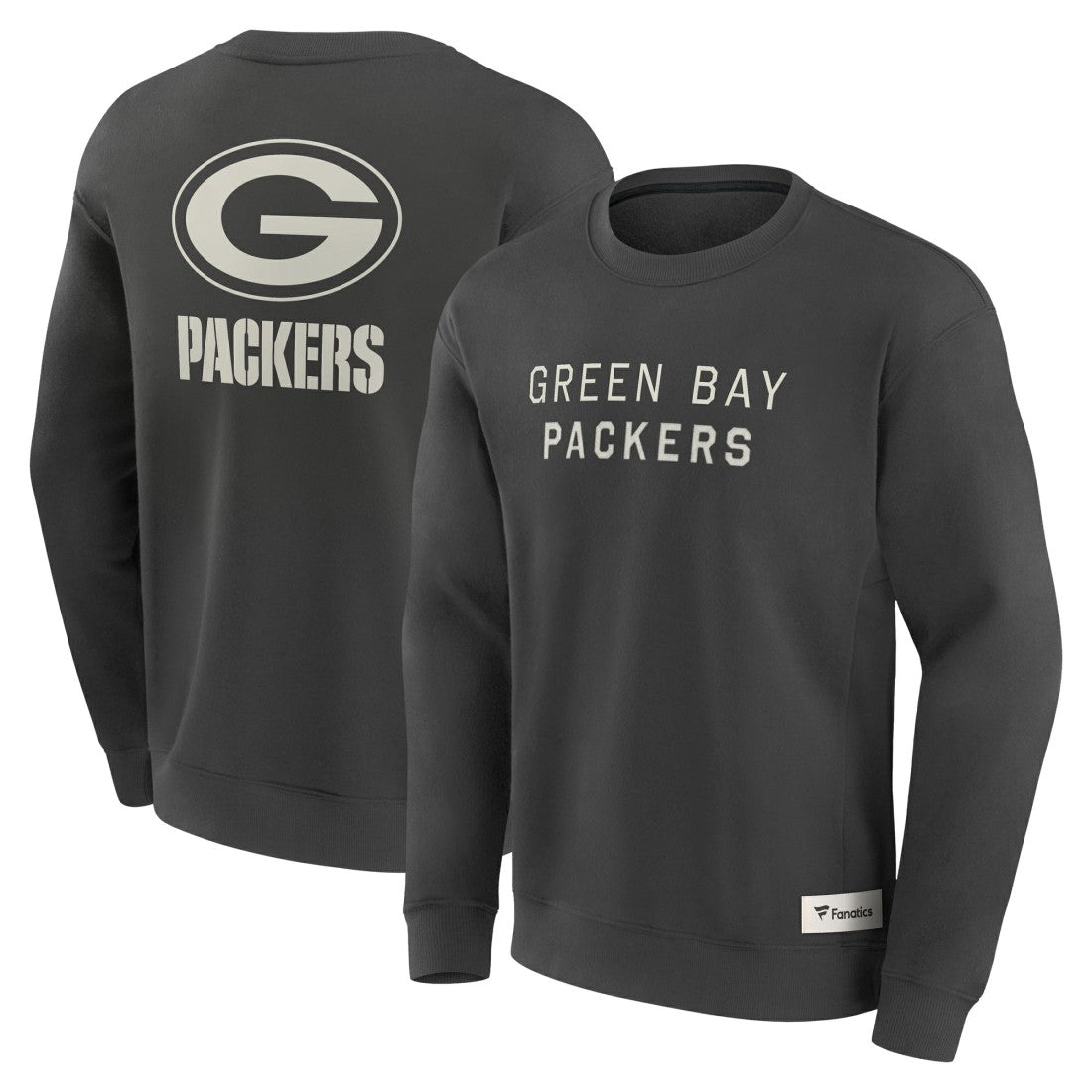 Fanatics Green Bay Packers Elements Future Ground Lettering Pullover Sweatshirt Charcoal