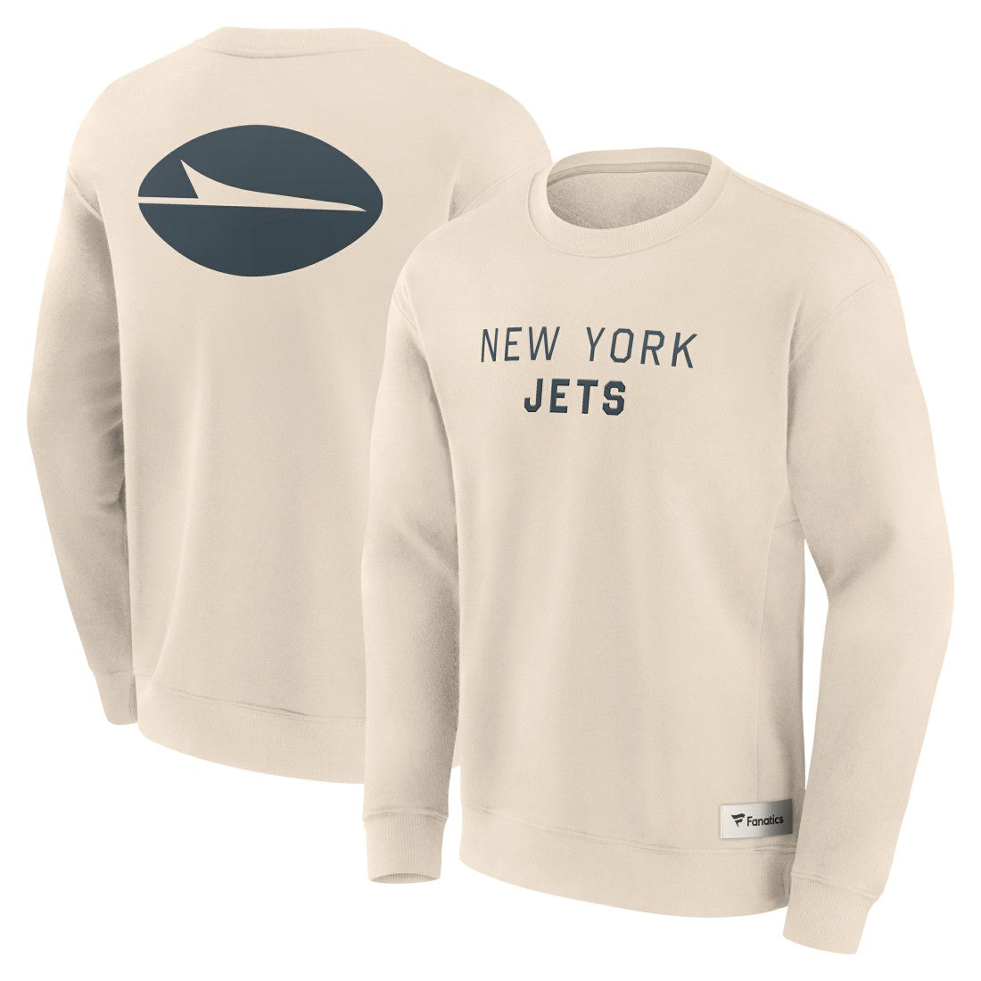 Fanatics New York Jets Elements Future Ground Lettering Pullover Sweatshirt Cream