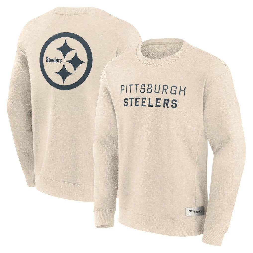 Fanatics Pittsburgh Steelers Elements Future Ground Lettering Pullover Sweatshirt Cream