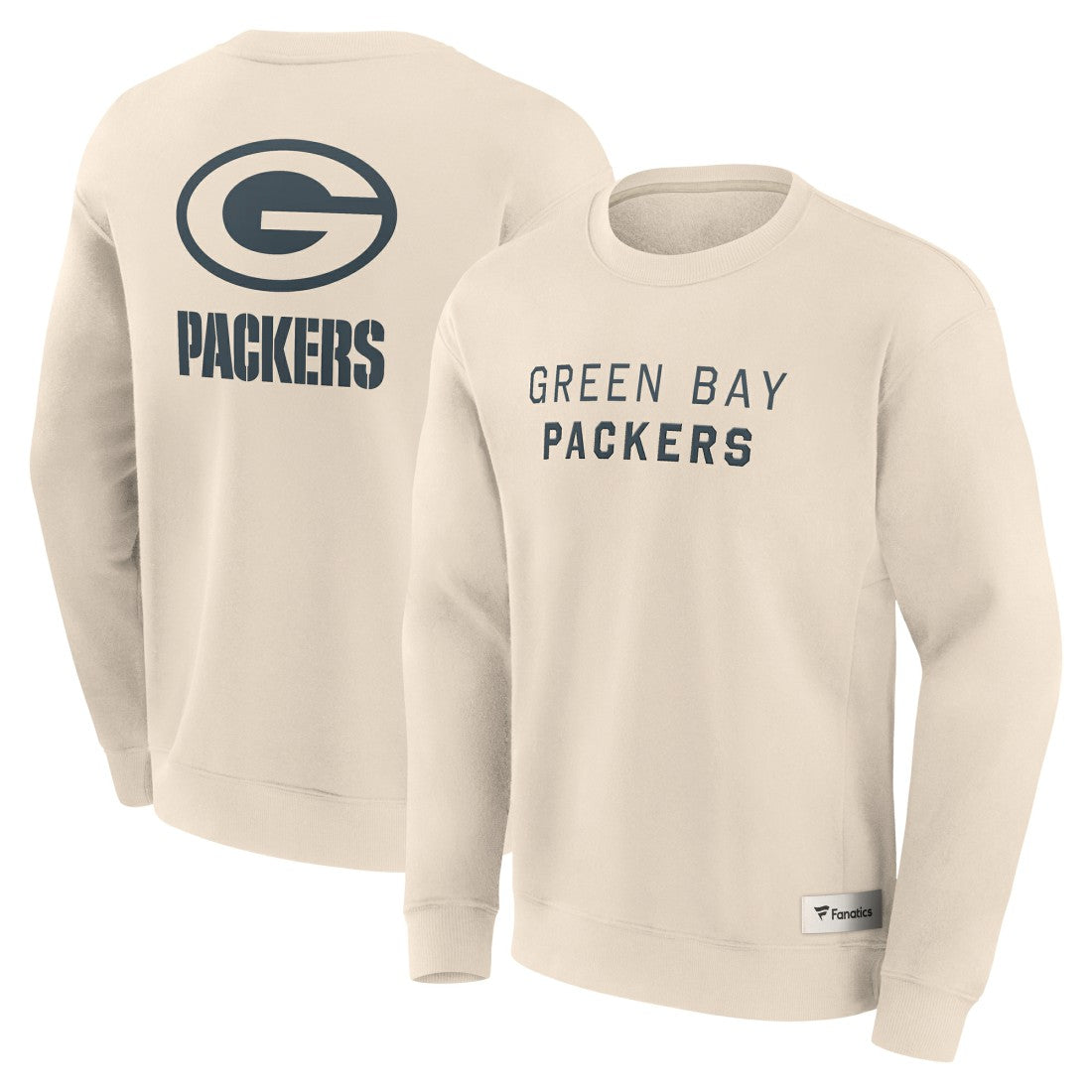 Fanatics Green Bay Packers Elements Future Ground Lettering Pullover Sweatshirt Cream