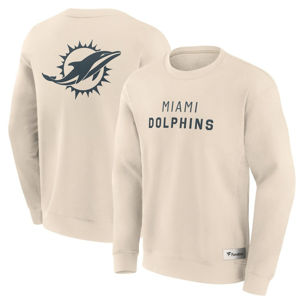 Fanatics Miami Dolphins Elements Future Ground Lettering Pullover Sweatshirt Cream