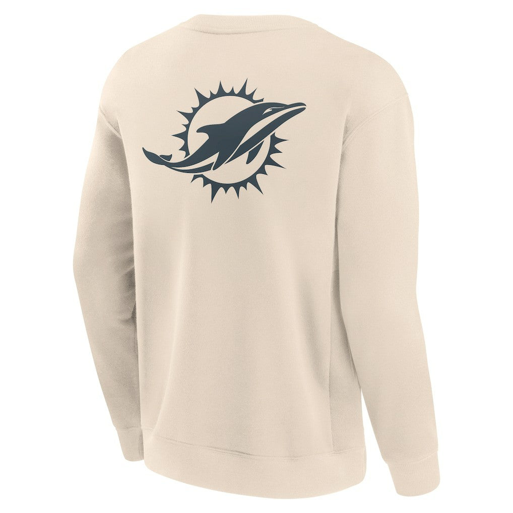 Fanatics Miami Dolphins Elements Future Ground Lettering Pullover Sweatshirt Cream