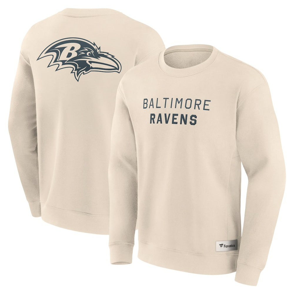 Fanatics Baltimore Ravens Elements Future Ground Lettering Pullover Sweatshirt Cream