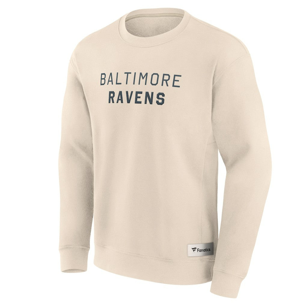 Fanatics Baltimore Ravens Elements Future Ground Lettering Pullover Sweatshirt Cream