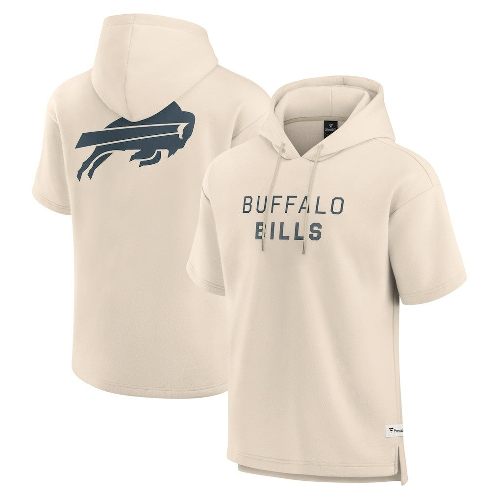 Fanatics Buffalo Bills Elements Future Ground Lettering Short Sleeve Pullover Hoodie Cream