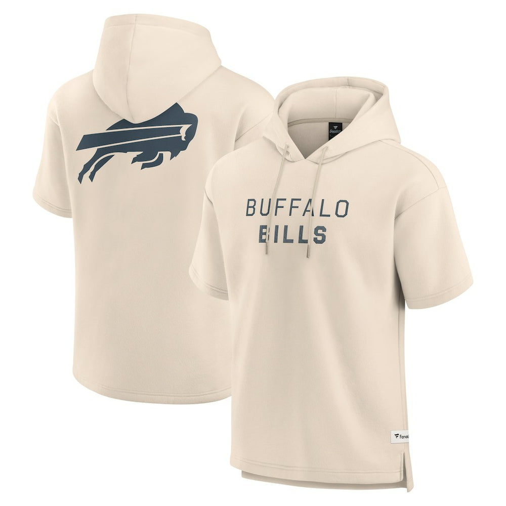 Fanatics Buffalo Bills Elements Future Ground Lettering Short Sleeve Pullover Hoodie Cream