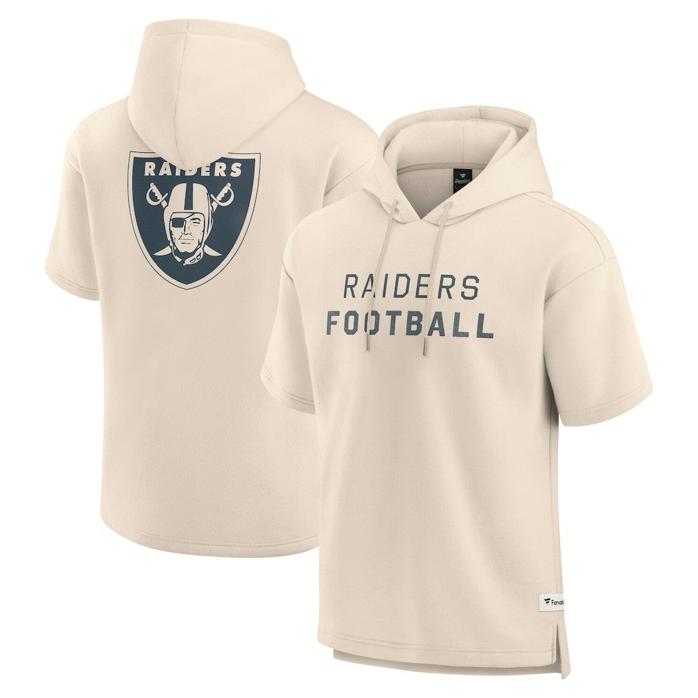 Fanatics Las Vegas Raiders Elements Future Ground Lettering Short Sleeve Pullover Hoodie Cream