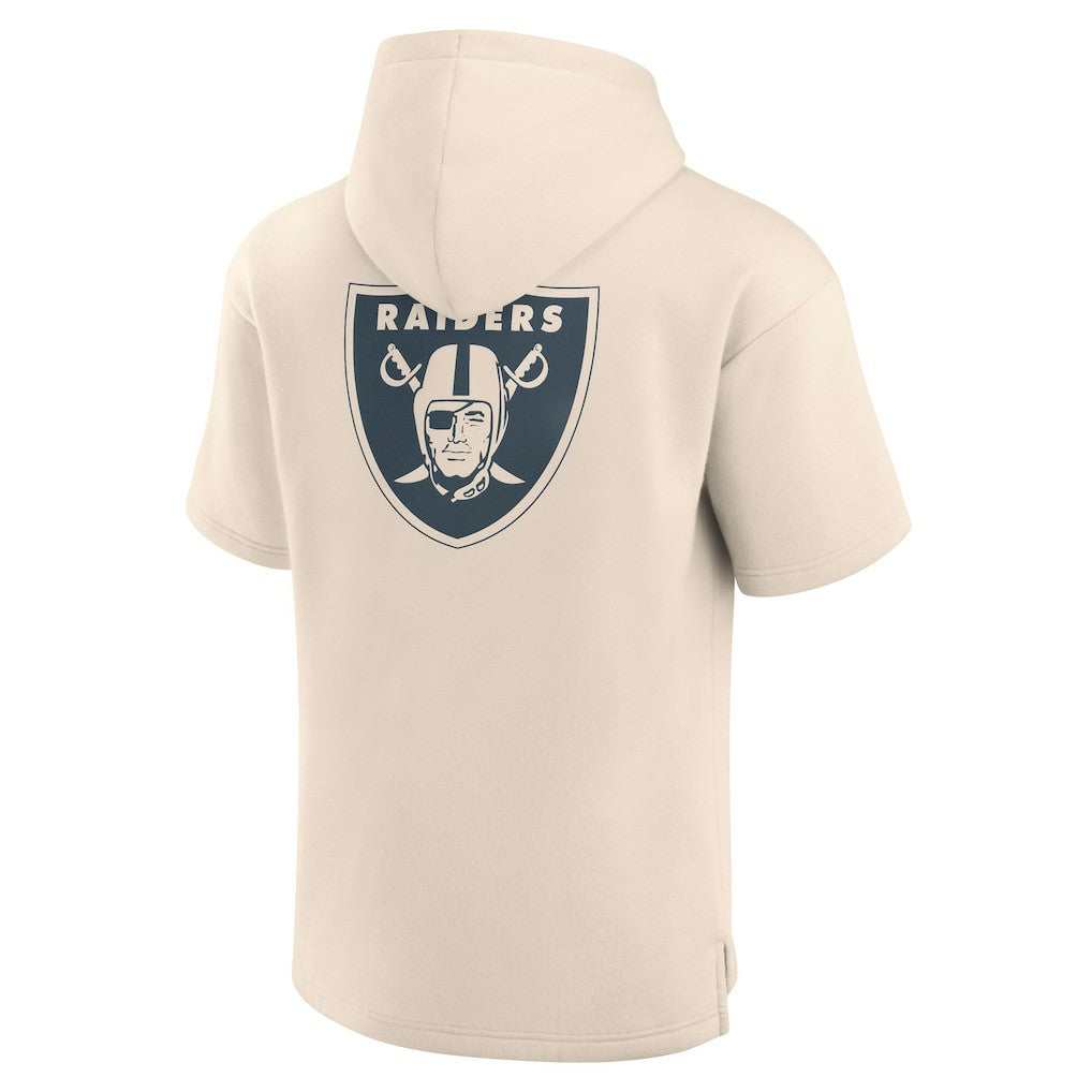 Fanatics Las Vegas Raiders Elements Future Ground Lettering Short Sleeve Pullover Hoodie Cream