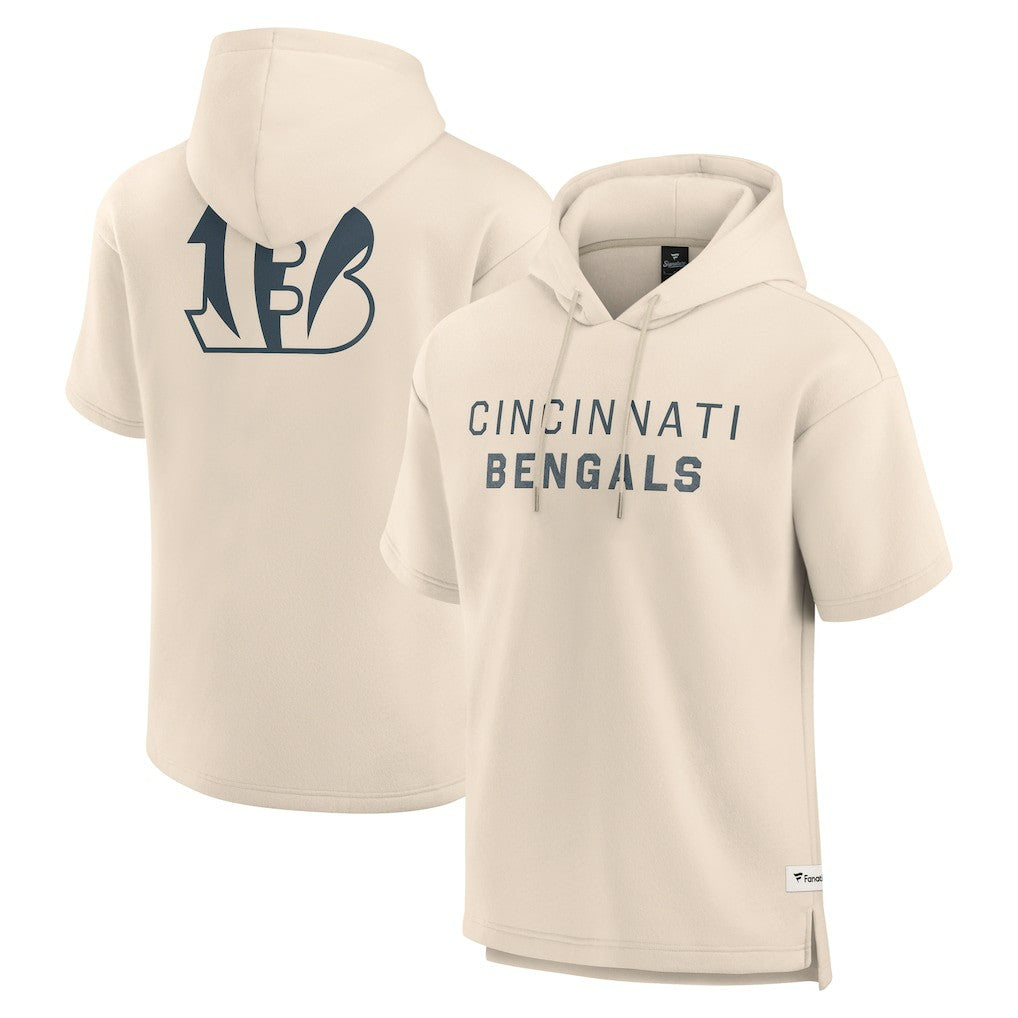 Fanatics Cincinnati Bengals Elements Future Ground Lettering Short Sleeve Pullover Hoodie Cream