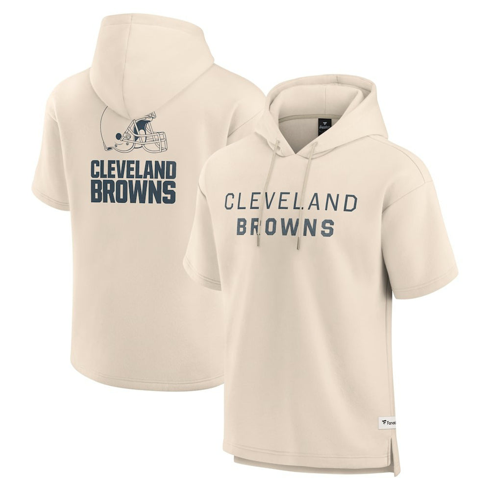 Fanatics Cleveland Browns Elements Future Ground Lettering Short Sleeve Pullover Hoodie Cream