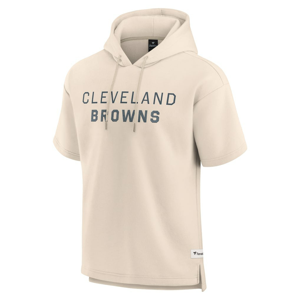 Fanatics Cleveland Browns Elements Future Ground Lettering Short Sleeve Pullover Hoodie Cream