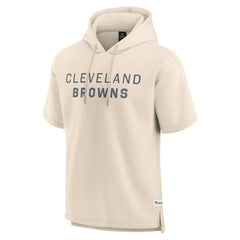Fanatics Cleveland Browns Elements Future Ground Lettering Short Sleeve Pullover Hoodie Cream