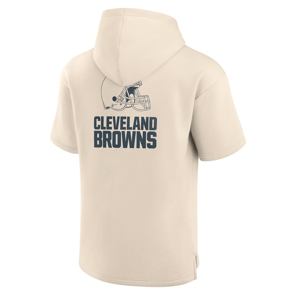 Fanatics Cleveland Browns Elements Future Ground Lettering Short Sleeve Pullover Hoodie Cream