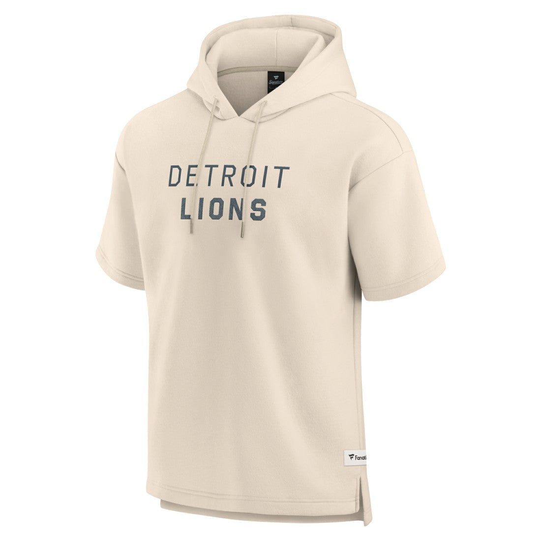 Fanatics Detroit Lions Elements Future Ground Lettering Short Sleeve Pullover Hoodie Cream