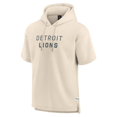 Fanatics Detroit Lions Elements Future Ground Lettering Short Sleeve Pullover Hoodie Cream