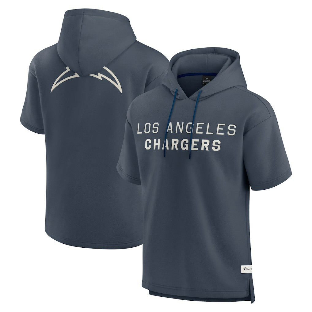 Fanatics Los Angeles Chargers Elements Future Ground Lettering Short Sleeve Pullover Hoodie Navy