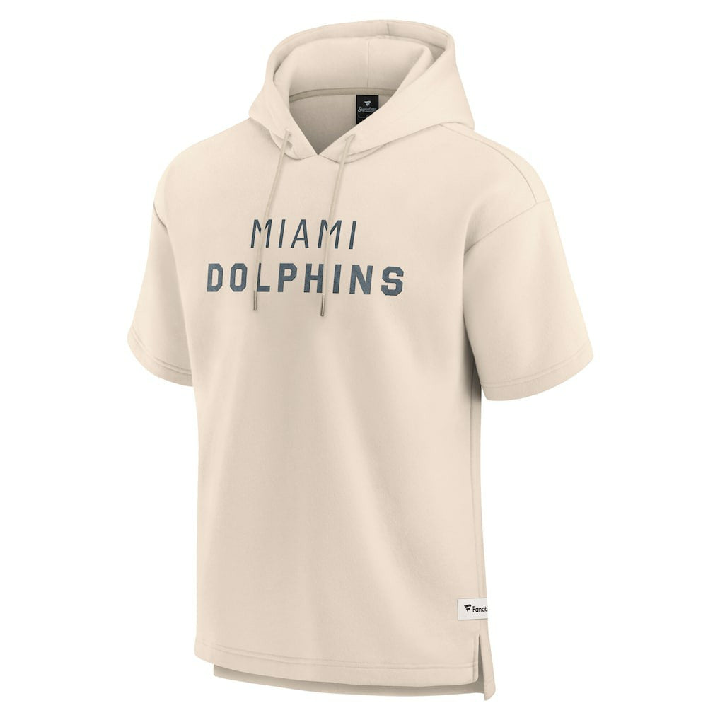 Fanatics Miami Dolphins Elements Future Ground Lettering Short Sleeve Pullover Hoodie Cream