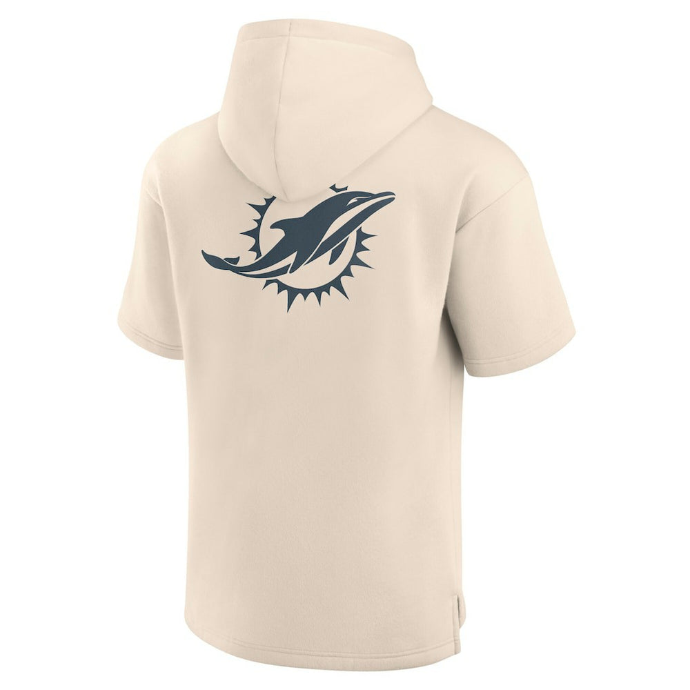 Fanatics Miami Dolphins Elements Future Ground Lettering Short Sleeve Pullover Hoodie Cream