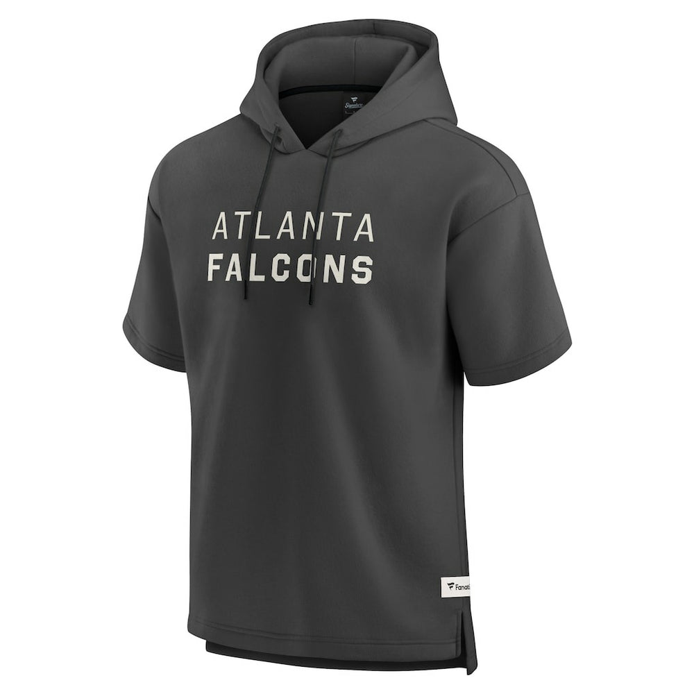 Fanatics Atlanta Falcons Elements Future Ground Lettering Short Sleeve Pullover Hoodie Charcoal