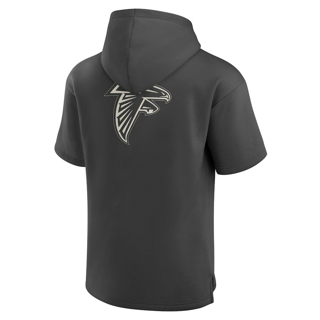 Fanatics Atlanta Falcons Elements Future Ground Lettering Short Sleeve Pullover Hoodie Charcoal