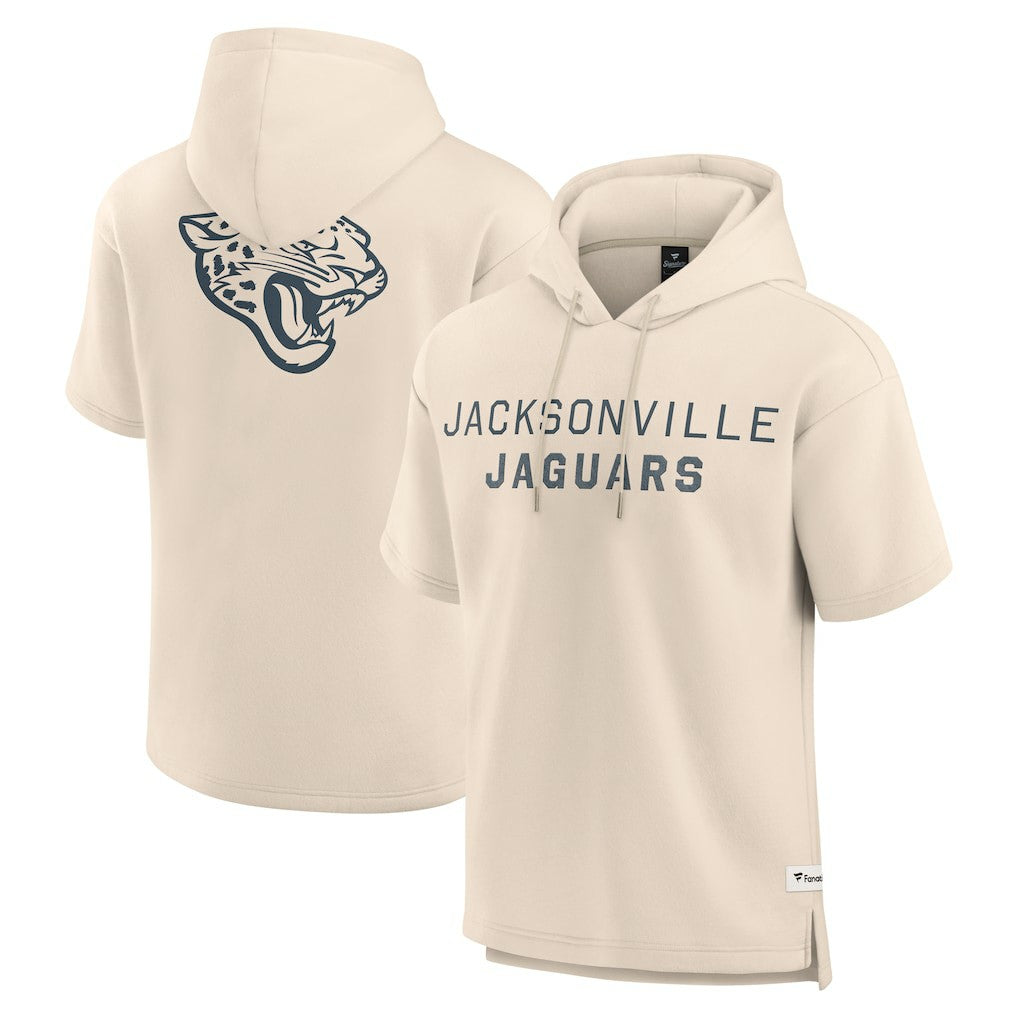 Fanatics Jacksonville Jaguars Elements Future Ground Lettering Short Sleeve Pullover Hoodie Cream