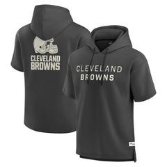 Fanatics Cleveland Browns Elements Future Ground Lettering Short Sleeve Pullover Hoodie Charcoal