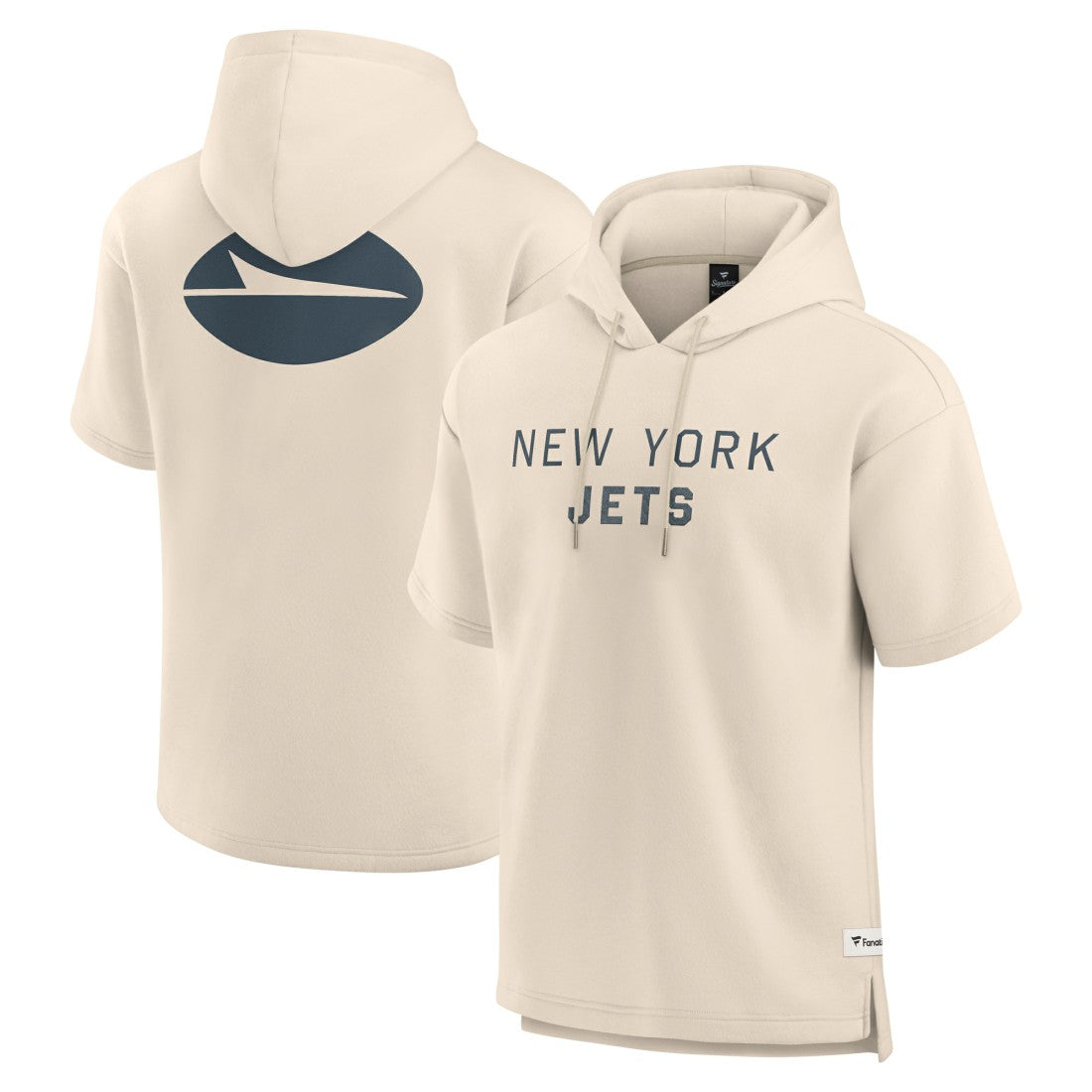 Fanatics New York Jets Elements Future Ground Lettering Short Sleeve Pullover Hoodie Cream