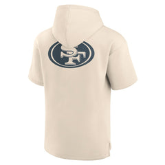 Fanatics San Francisco 49ers Elements Future Ground Lettering Short Sleeve Pullover Hoodie Cream
