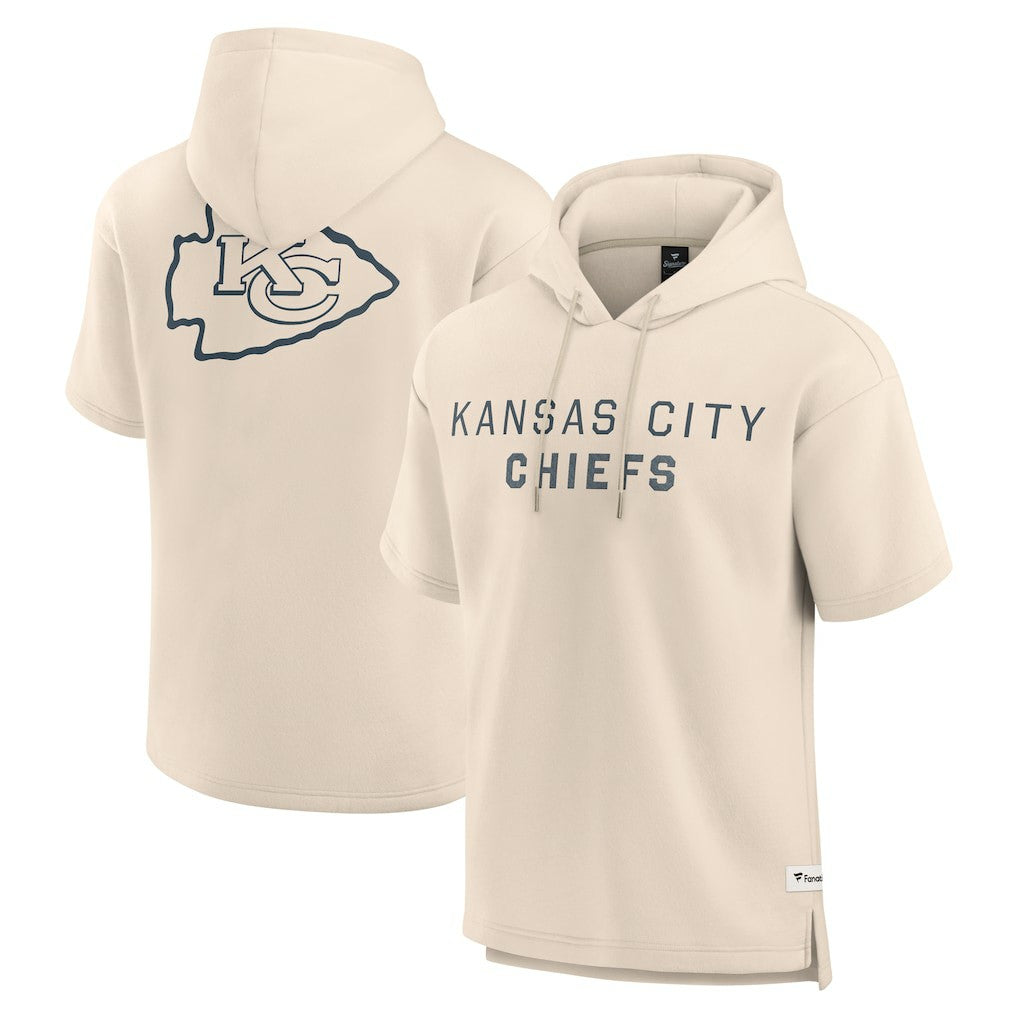 Fanatics Kansas City Chiefs Elements Future Ground Lettering Short Sleeve Pullover Hoodie Cream